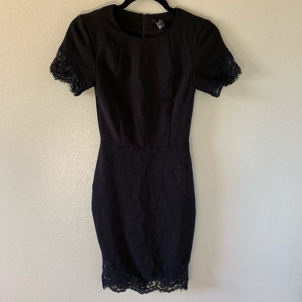 H&M Black Bodycon Dress Size 2